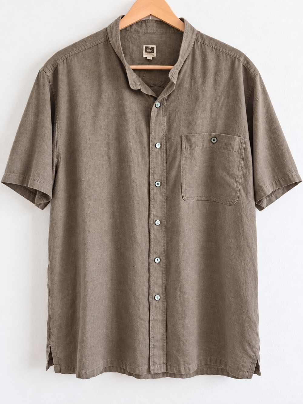 Tilley Men’s 2XL Hemp Shirt Olive Short Sleeve Made in Canada